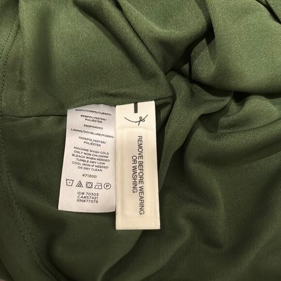 Ann Taylor Green Ruched Wrap Midi Dress - Picture 10 of 10